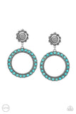 Playfully Prairie - Blue Turquoise Clip On Earrings Paparazzi