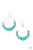 Capriciously Crimped - Blue Earrings Paparazzi