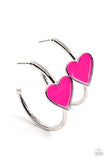 Kiss Up - Pink Heart Earrings Paparazzi