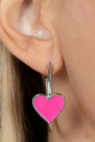 Kiss Up - Pink Heart Earrings Paparazzi