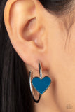 Kiss Up - Blue Heart Earrings Paparazzi