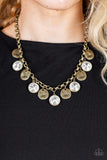 Spot On Sparkle - Brass  Necklace Paparazzi