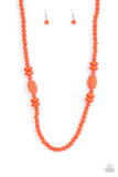 Tropical Tourist - Orange Necklace Paparazzi