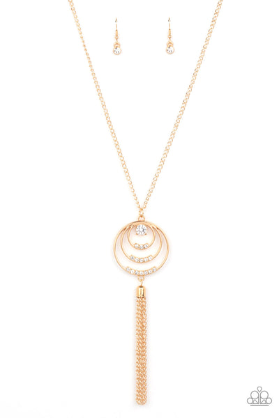 Spiraling Sparkle - Gold Necklace Paparazzi