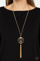 Spiraling Sparkle - Gold Necklace Paparazzi