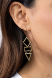 Glamorously Geometric - Brass Earrings Paparazzi
