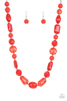 Here Today, GONDOLA Tomorrow - Red Necklace Paparazzi