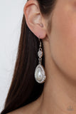 Elite Elegance - White Earrings Paparazzi