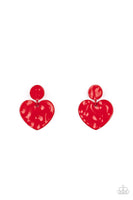 Just a Little Crush - Red Heart Earrings Paparazzi