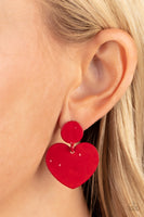 Just a Little Crush - Red Heart Earrings Paparazzi