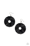 Fan the Breeze - Black Earrings Paparazzi