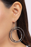 Rebel Rotation - Black Earrings Paparazzi