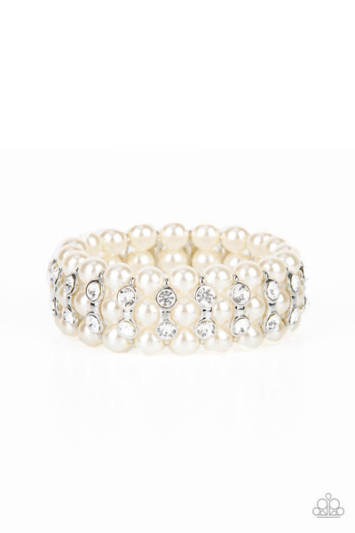 Eiffel Tower Elegance - White Bracelet Paparazzi