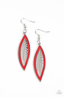 Leather Lagoon - Red Earrings Paparazzi