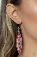 Leather Lagoon - Red Earrings Paparazzi