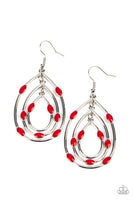 Rippling Rapport - Red Earrings Paparazzi