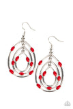 Rippling Rapport - Red Earrings Paparazzi