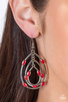 Rippling Rapport - Red Earrings Paparazzi