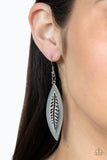 Leather Lagoon - Silver Earring Paparazzi