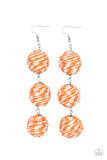 Laguna Lanterns - Orange Earrings Paparazzi