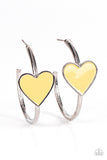 Kiss Up - Yellow Heart Earrings Paparazzi