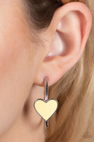 Kiss Up - Yellow Heart Earrings Paparazzi