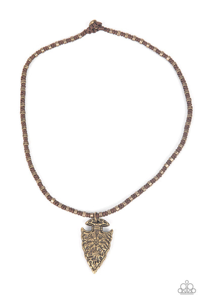 Get Your ARROWHEAD in the Game - Brass Necklace Paparazzi