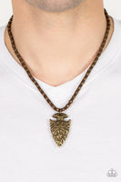 Get Your ARROWHEAD in the Game - Brass Necklace Paparazzi