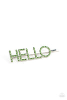 Hello There - Green Hair Clip Paparazzi Incoming