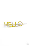 Hello There - Yellow Hair Clip Paparazzi