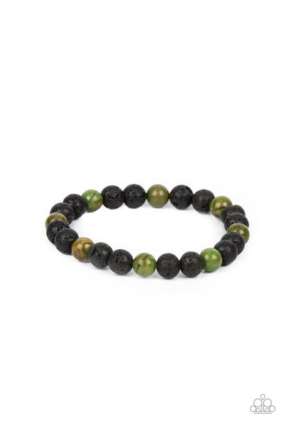 Molten Mogul - Green Bracelet Paparazzi