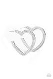 AMORE to Love - White Heart Earrings Paparazzi