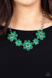 Flamboyantly Flowering - Green Necklace Paparazzi