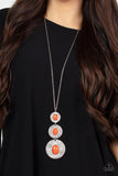 Talisman Trendsetter - Orange Necklace Paparazzi