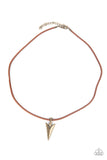 Pharaohs Arrow - Brass Necklace Paparazzi