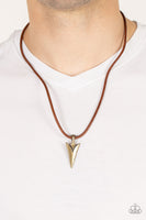 Pharaohs Arrow - Brass Necklace Paparazzi