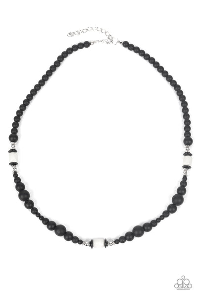 Stone Synchrony - White & Black Necklace Paparazzi