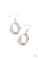 Asymmetrically Artisan - Rose Gold Earrings Paparazzi