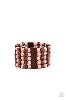 Island Soul - Pink Wooden Bracelet Paparazzi