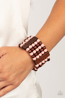 Island Soul - Pink Wooden Bracelet Paparazzi