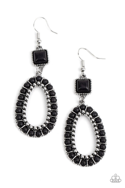 Napa Valley Luxe - Black Earring Paparazzi (#860)