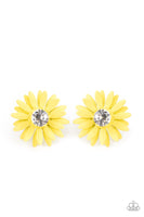 Sunshiny DAIS-y - Yellow Earrings Paparazzi