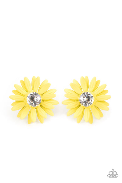 Sunshiny DAIS-y - Yellow Earrings Paparazzi