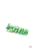 Crystal Caves - Green Hair Clip Paparazzi