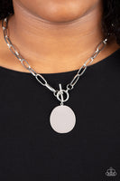 Tag Out - Silver Necklace Paparazzi