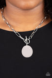 Tag Out - Silver Necklace Paparazzi