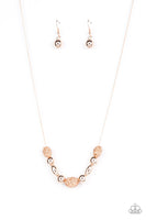 Space Glam - Rose Gold Necklace Paparazzi