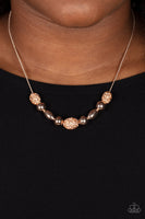 Space Glam - Rose Gold Necklace Paparazzi