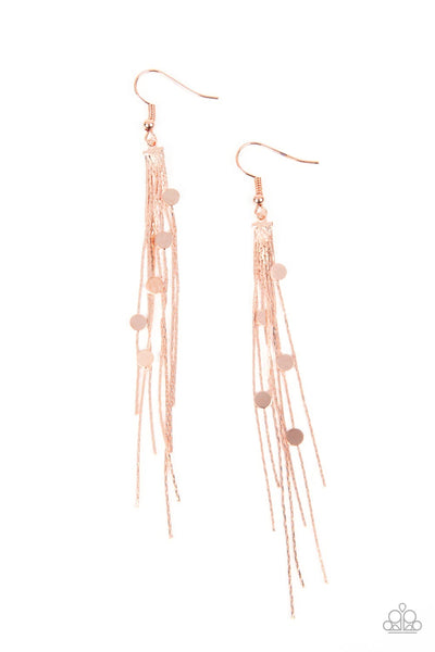 Cosmic Cascade - Copper Earrings Paparazzi