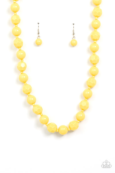 Popping Promenade - Yellow Necklace Paparazzi